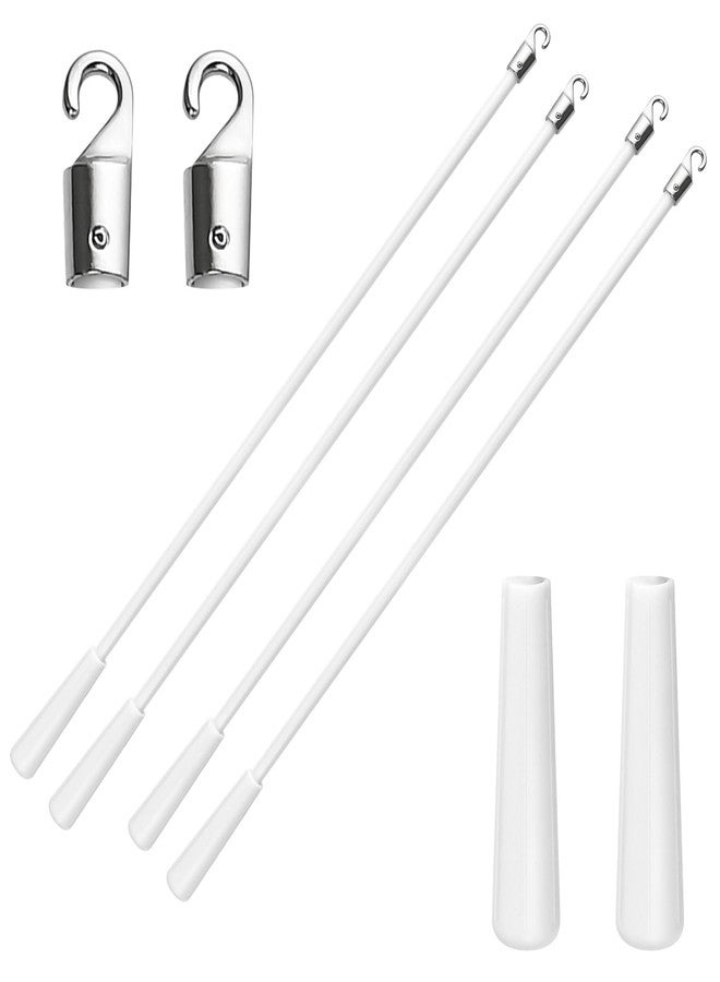 Lainballow 4 Pcs 17 Inches Blinds Wand Replacement, Blind Tilt Wand with Hook and Handle, Fiberglass Window Blind Wand for Windows, Curtain Shades, Venetian Blinds(White) - Image 1